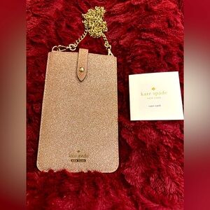 NWOT Kate Spade Glitter Crossbody Bag - Rose Gold